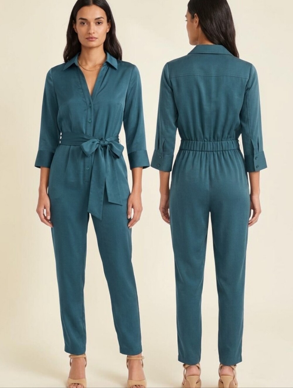 BROCHU WALKER Anze Forest Green Utility Jumpsuit - Size XS
